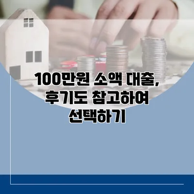100만원 소액 대출, 후기도 참고하여 선택하기