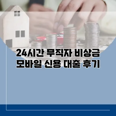 24시간 무직자 비상금 모바일 신용 대출 후기
