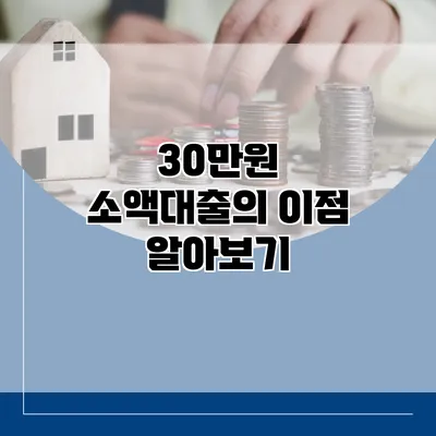 30만원 소액대출의 이점 알아보기