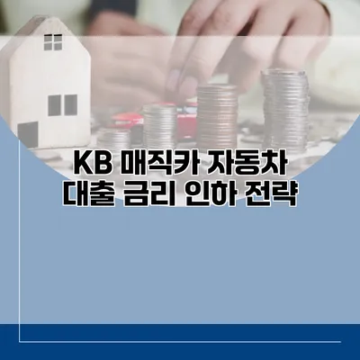 KB 매직카 자동차 대출 금리 인하 전략