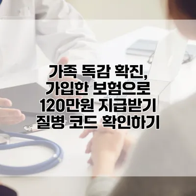 가족 독감 확진, 가입한 보험으로 120만원 지급받기 질병 코드 확인하기
