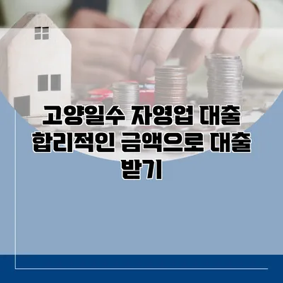 고양일수 자영업 대출 합리적인 금액으로 대출 받기