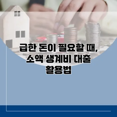 급한 돈이 필요할 때, 소액 생계비 대출 활용법