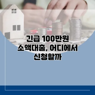 긴급 100만원 소액대출, 어디에서 신청할까?