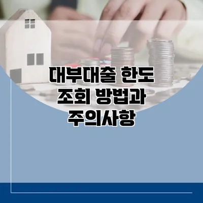 대부대출 한도 조회 방법과 주의사항