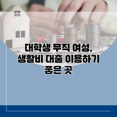대학생 무직 여성, 생활비 대출 이용하기 좋은 곳