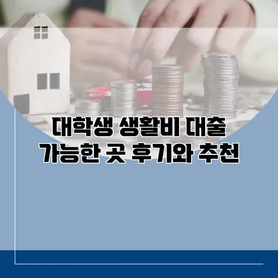 대학생 생활비 대출 가능한 곳 후기와 추천