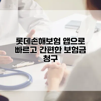롯데손해보험 앱으로 빠르고 간편한 보험금 청구