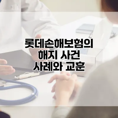 롯데손해보험의 해지 사건 사례와 교훈