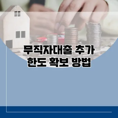 무직자대출 추가 한도 확보 방법