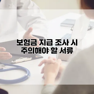 보험금 지급 조사 시 주의해야 할 서류