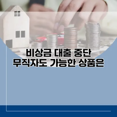 비상금 대출 중단 무직자도 가능한 상품은?