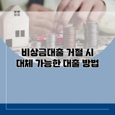 비상금대출 거절 시 대체 가능한 대출 방법