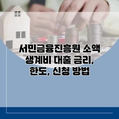 서민금융진흥원 소액 생계비 대출 금리, 한도, 신청 방법