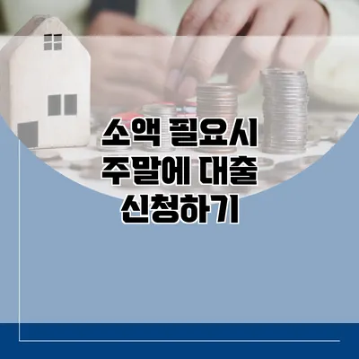소액 필요시 주말에 대출 신청하기