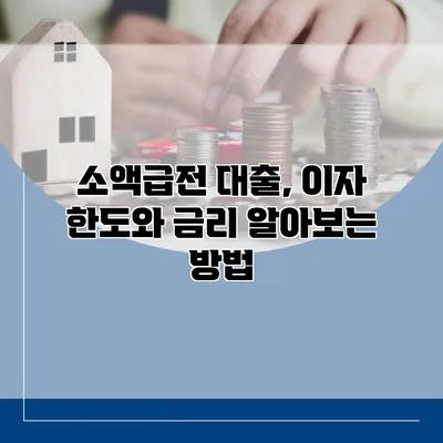 소액급전 대출, 이자 한도와 금리 알아보는 방법