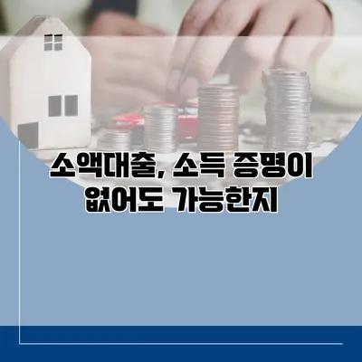 소액대출, 소득 증명이 없어도 가능한지?