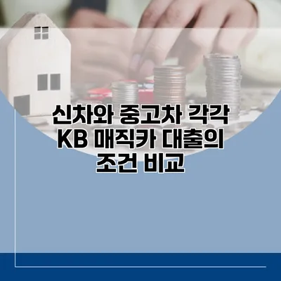신차와 중고차 각각 KB 매직카 대출의 조건 비교
