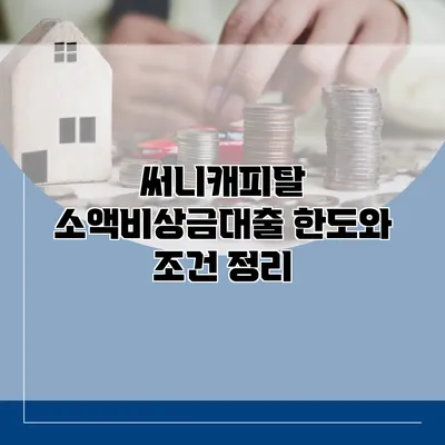 써니캐피탈 소액비상금대출 한도와 조건 정리