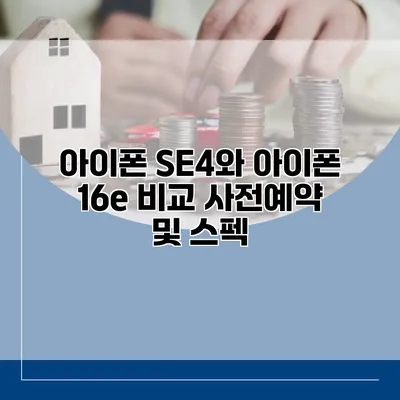 아이폰 SE4와 아이폰 16e 비교 사전예약 및 스펙