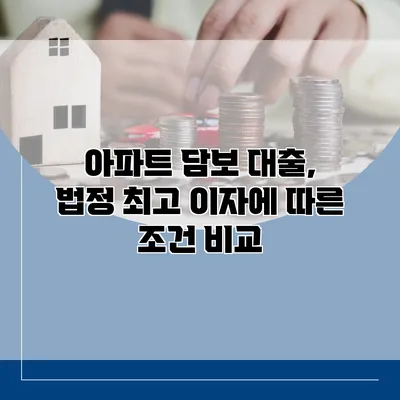 아파트 담보 대출, 법정 최고 이자에 따른 조건 비교