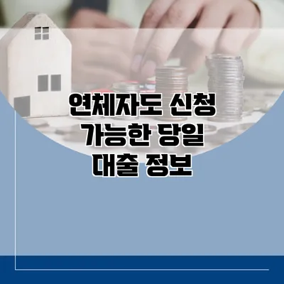연체자도 신청 가능한 당일 대출 정보