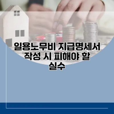 일용노무비 지급명세서 작성 시 피해야 할 실수