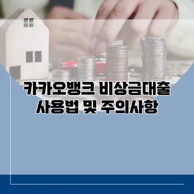 카카오뱅크 비상금대출 사용법 및 주의사항