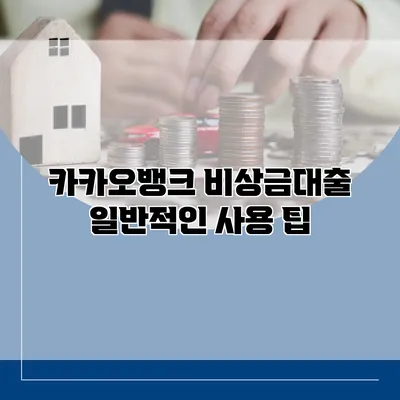 카카오뱅크 비상금대출 일반적인 사용 팁