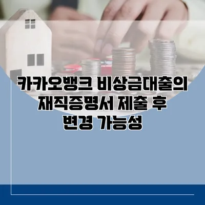 카카오뱅크 비상금대출의 재직증명서 제출 후 변경 가능성