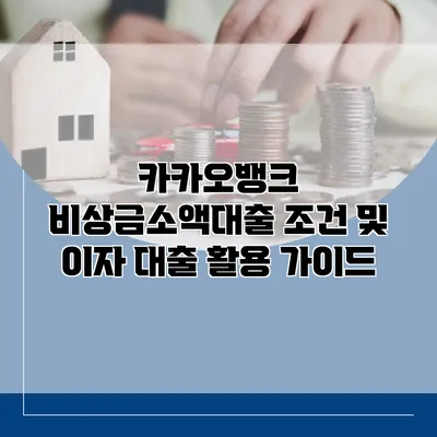 카카오뱅크 비상금소액대출 조건 및 이자 대출 활용 가이드