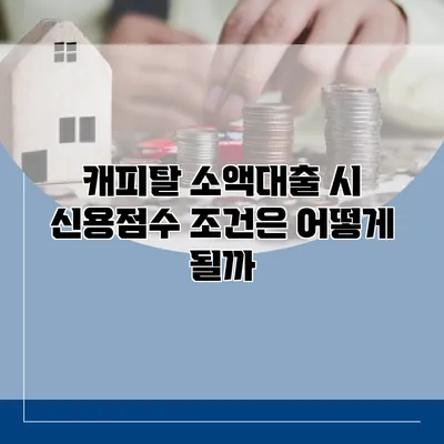 캐피탈 소액대출 시 신용점수 조건은 어떻게 될까?