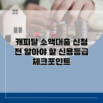 캐피탈 소액대출 신청 전 알아야 할 신용등급 체크포인트