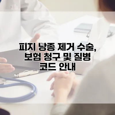 피지 낭종 제거 수술, 보험 청구 및 질병 코드 안내