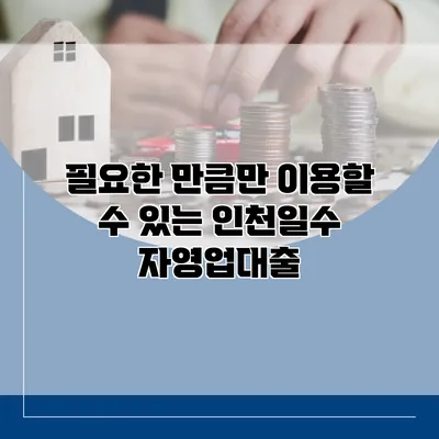 필요한 만큼만 이용할 수 있는 인천일수 자영업대출