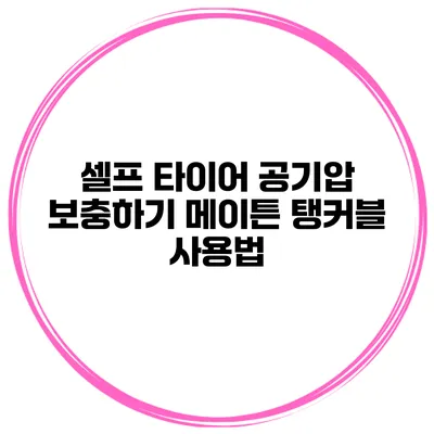 셀프 타이어 공기압 보충하기 메이튼 탱커블 사용법