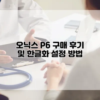 오닉스 P6 구매 후기 및 한글화 설정 방법