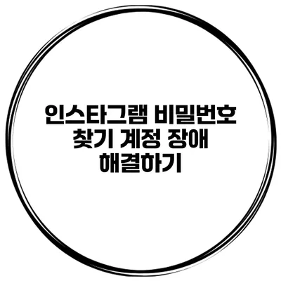 인스타그램 비밀번호 찾기 계정 장애 해결하기