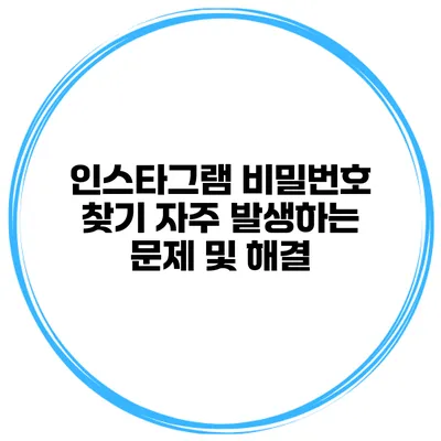 인스타그램 비밀번호 찾기 자주 발생하는 문제 및 해결