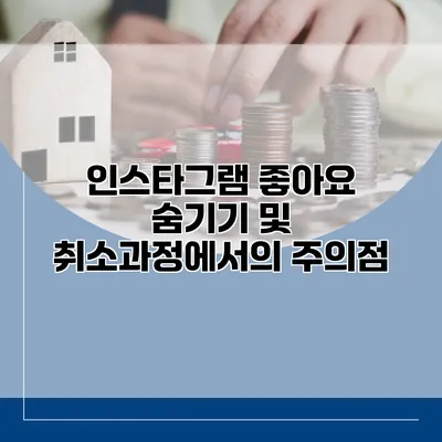 인스타그램 좋아요 숨기기 및 취소과정에서의 주의점