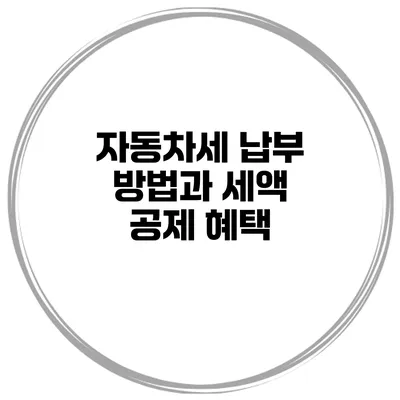 자동차세 납부 방법과 세액 공제 혜택