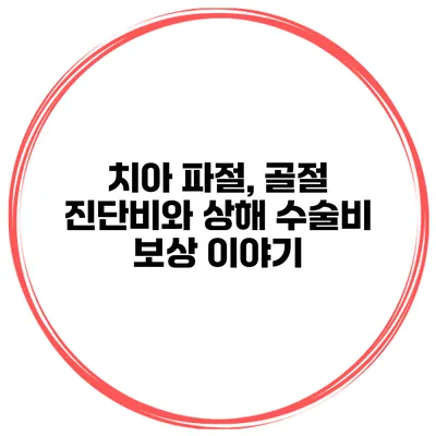 치아 파절, 골절 진단비와 상해 수술비 보상 이야기