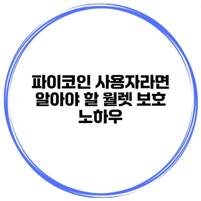 파이코인 사용자라면 알아야 할 월렛 보호 노하우